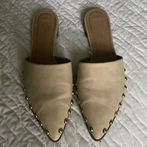 Studded slip on mules